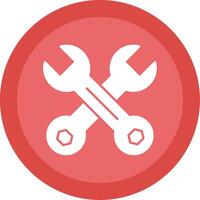 Wrench Glyph Multi Circle Icon vector