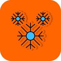 copo de nieve lleno naranja antecedentes icono vector