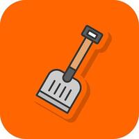 Shovel Filled Orange background Icon vector