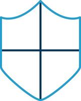 Shield Line Blue Two Color Icon vector