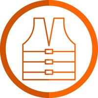 Life Jacket Line Orange Circle Icon vector