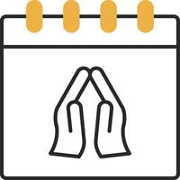 Praying Skined Filled Icon vector