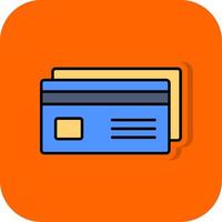 Debit Card Filled Orange background Icon vector