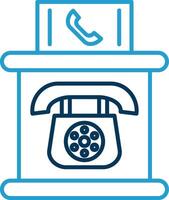 Telephone Booth Line Blue Two Color Icon vector