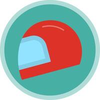 Helmet Flat Multi Circle Icon vector