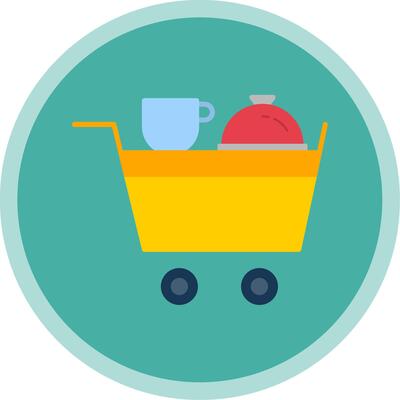 Room Service Flat Multi Circle Icon