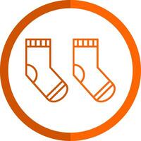 Sock Line Orange Circle Icon vector