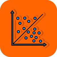 Scatter Graph Filled Orange background Icon vector