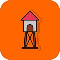 Watchtower Filled Orange background Icon vector