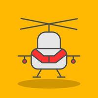 Military Helicopter Filled Shadow Icon vector