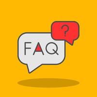 Faq Filled Shadow Icon vector