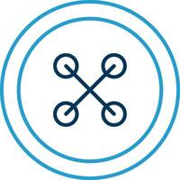 Cloth Button Line Blue Two Color Icon vector