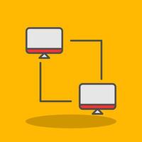 Peer To Peer Filled Shadow Icon vector