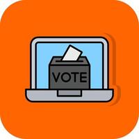 Online Voting Filled Orange background Icon vector