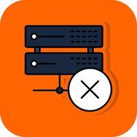 Eliminar datos lleno naranja antecedentes icono vector