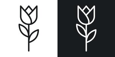 Tulip icon set vector