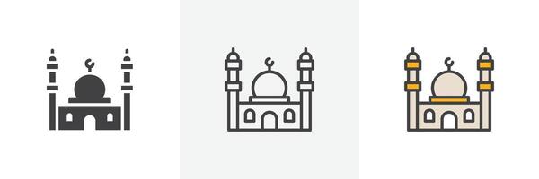 Mosque icon set vector