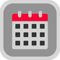 Calendar Flat Round Corner Icon vector