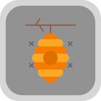 Beehive Flat Round Corner Icon vector