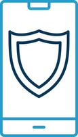 Shield Line Blue Two Color Icon vector