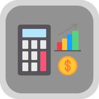 Accounting Flat Round Corner Icon vector