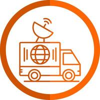 News Van Line Orange Circle Icon vector