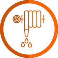 Water Hose Line Orange Circle Icon vector