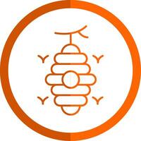 Beehive Line Orange Circle Icon vector