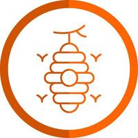 Beehive Line Orange Circle Icon vector