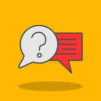 Question Filled Shadow Icon vector