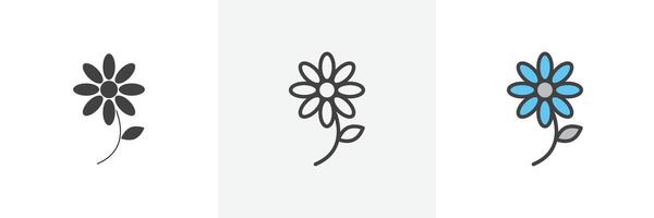 Flower icon set vector