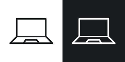 Laptop icon set vector