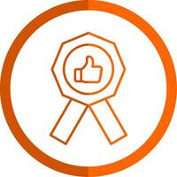 Premium Quality Line Orange Circle Icon vector