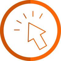 Mouse Cursor Line Orange Circle Icon vector