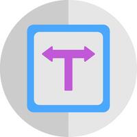 T Junction Flat Scale Icon vector