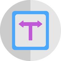 T Junction Flat Scale Icon vector