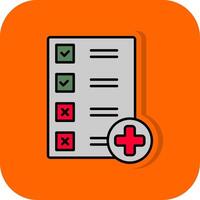 Checklist Filled Orange background Icon vector