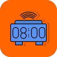 Smart Clock Filled Orange background Icon vector