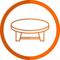 Coffee Table Line Orange Circle Icon vector