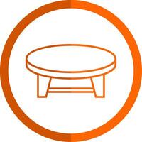 café mesa línea naranja circulo icono vector