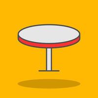 Round Table Filled Shadow Icon vector