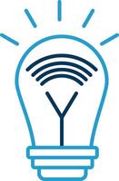 Smart Bulb Line Blue Two Color Icon vector