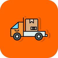 Shipped Filled Orange background Icon vector