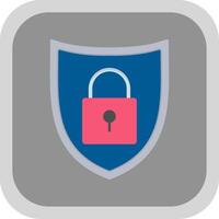 Protection Flat Round Corner Icon vector