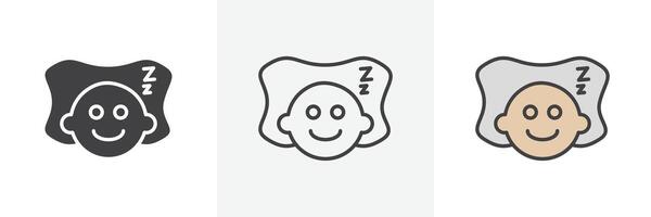 Sleeping icon set vector
