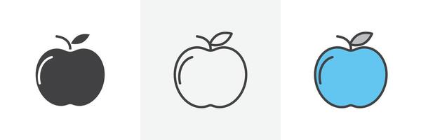conjunto de iconos de apple vector
