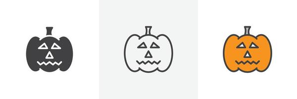Pumpkin icon set vector