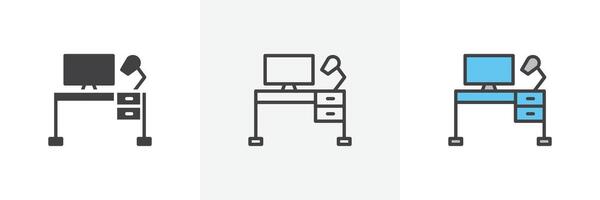 Workplace icon set vector