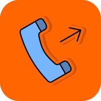Inbound Filled Orange background Icon vector