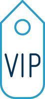 VIP pasar línea azul dos color icono vector